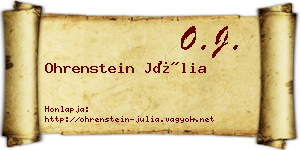 Ohrenstein Júlia névjegykártya